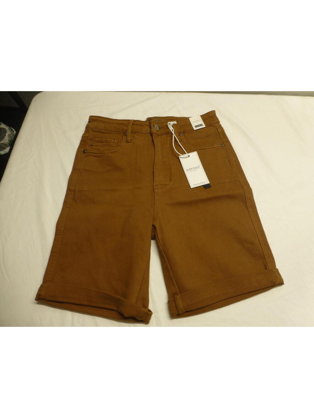 NWT Judy Blue Women's Brown High Waist Control Stretch Shorts Size Med G4A